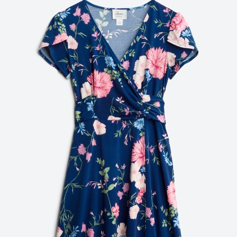 DM COLLECTION Rayla Faux Wrap Knit Dress